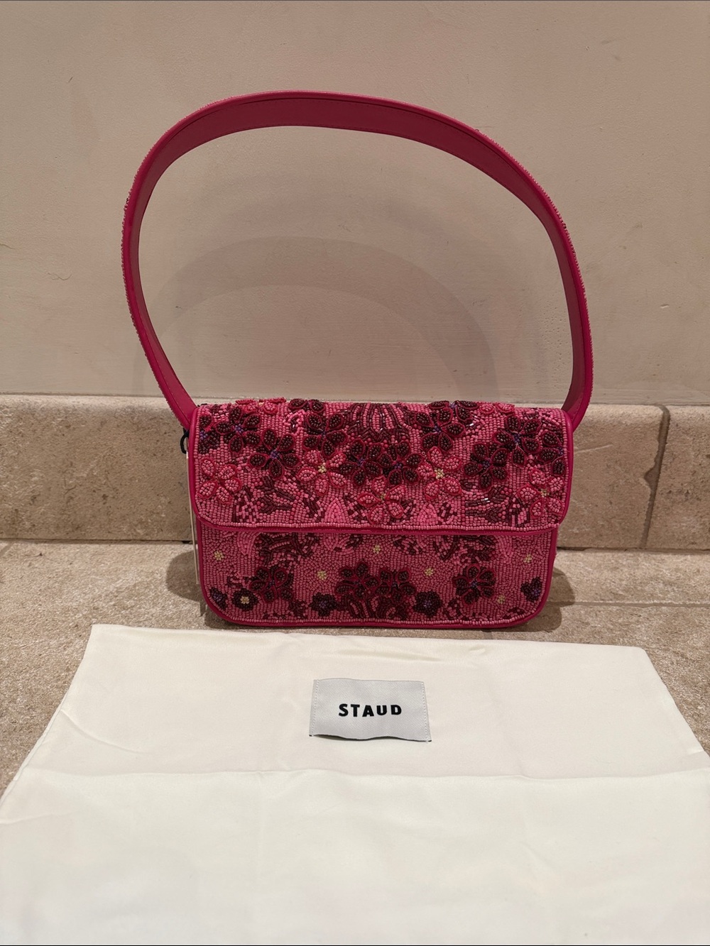 STAUD TOMMY BEADED BAG BLOSSOM GARDEN PARTY
